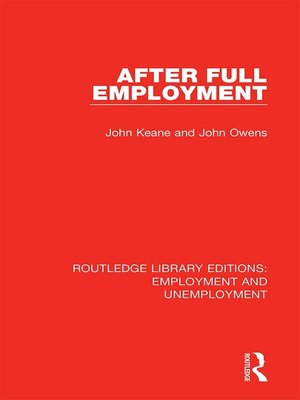 cover image of After Full Employment
